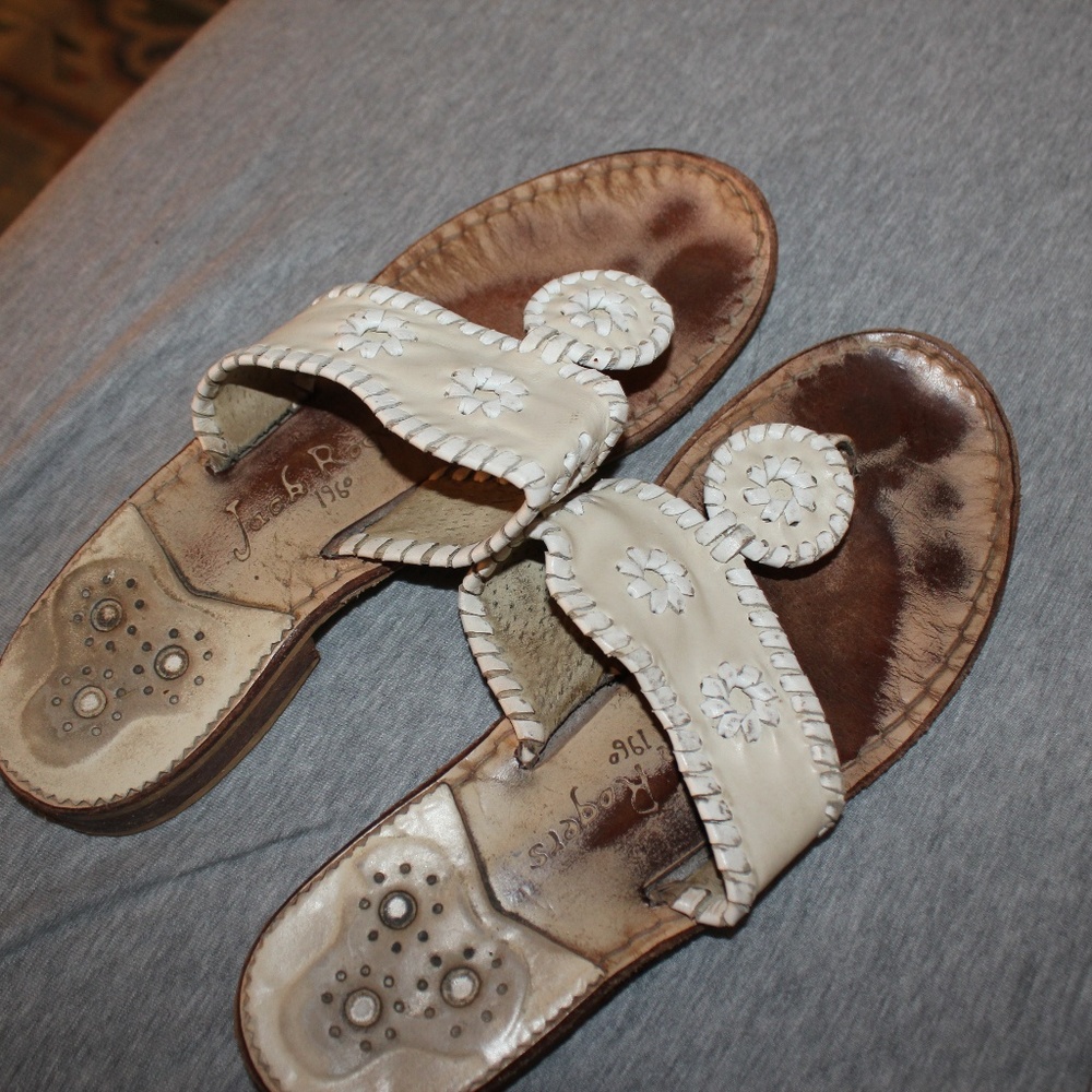 jack rogers white sandals size 8.5